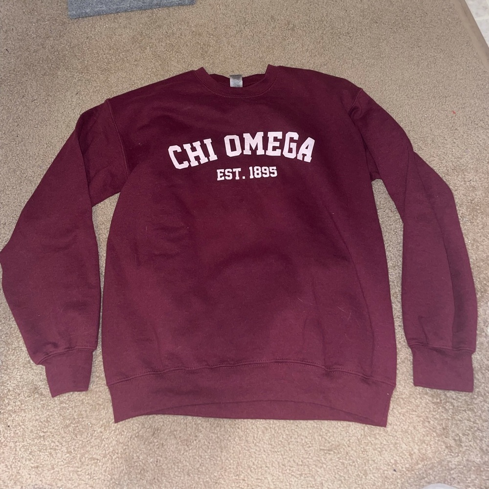 Chi Omega burgandy sweatshirt